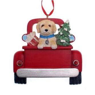 Labradoodle Dog In Back Of Truck Personalized Ornament
