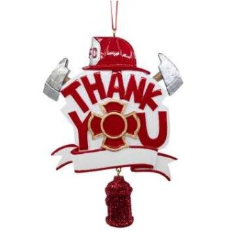 "Thank You" Firefighter Ornament Personalized