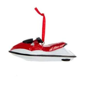 Red and White Jet Ski Ornament Personalized