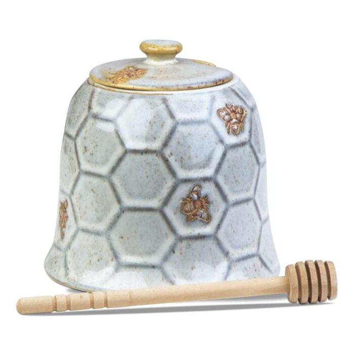 Beehive Honey Pot and Dipper Set