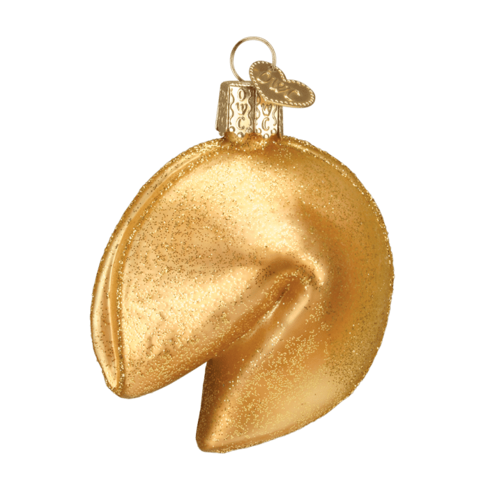 Old World Christmas Blown Glass Fortune Cookie Ornament