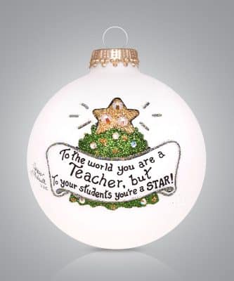 To the World You a Teacher Glass Ball Ornament Personalized - Christmas Store