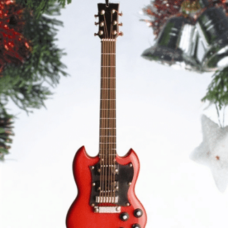 Music Red Electric Guitar Ornament