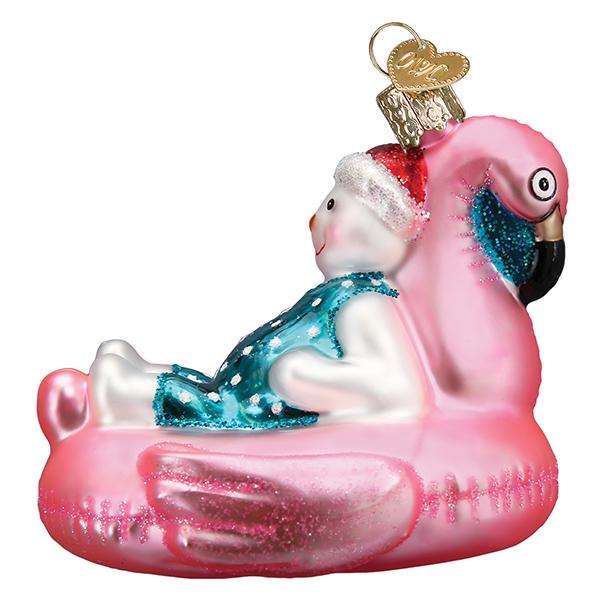 Old World Christmas Blown Glass Pool Float Snowman Ornament