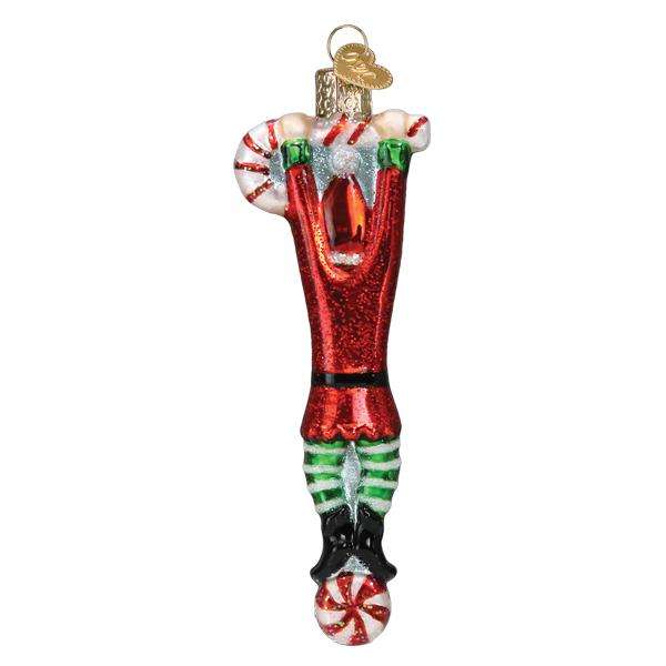 Old World Christmas Blown Glass Playful Elf Ornament