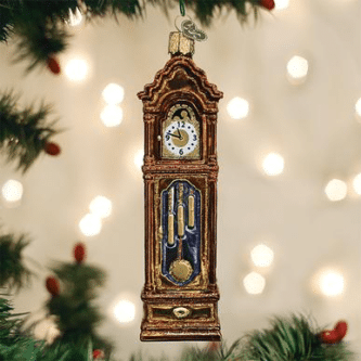 Old World Christmas Blown Glass Grandfather Clock Ornament