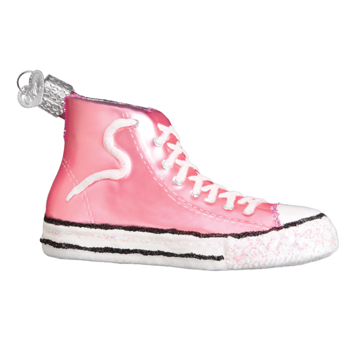 Old World Christmas Blown Pink High-top Sneaker Ornament