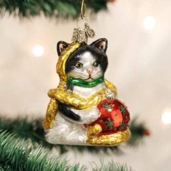 Holiday Kitten Ornament Old World Christmas
