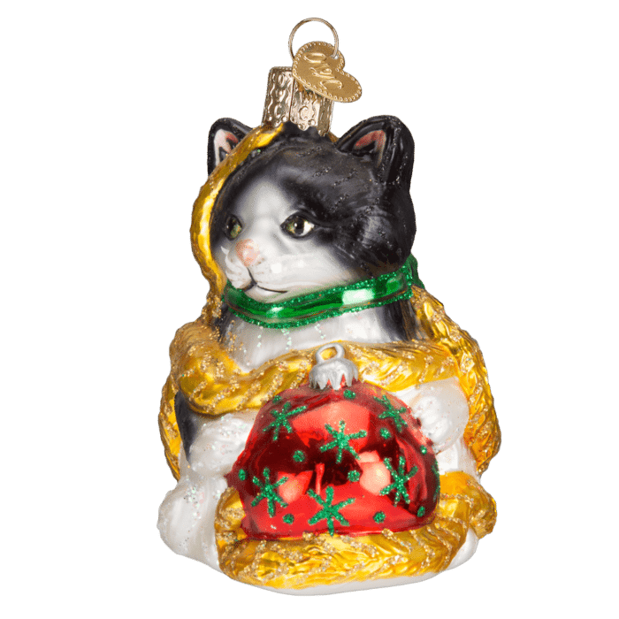 Holiday Kitten Ornament Old World Christmas