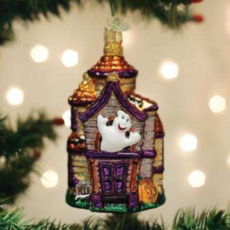 Old World Christmas Blown Glass Haunted House Ornament