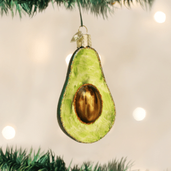 Old World Christmas Blown Glass Avocado Ornament