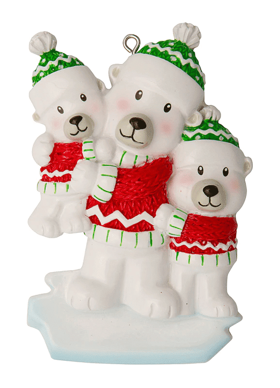 Polar Bear Single Parent Personalized Christmas Ornament Click for More Sizes