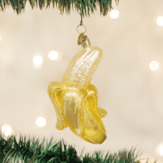 Old World Christmas Blown Glass Peeled Banana Ornament