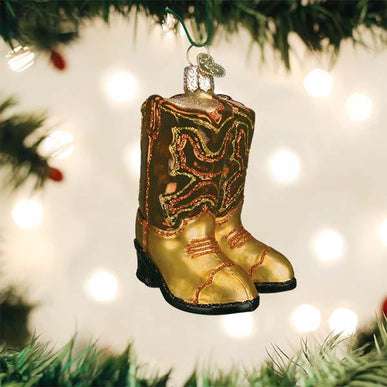 Brown Cowboy Boots Ornament Old World Christmas