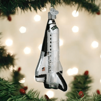Old World Space Shuttle Glass Ornament
