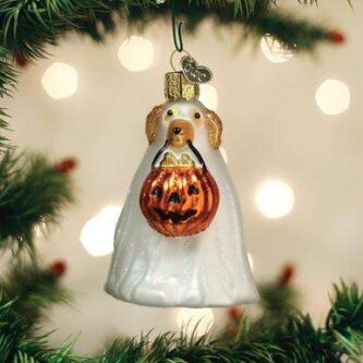 Old World Christmas Blown Glass Trick-or-Treat Pooch Ornament
