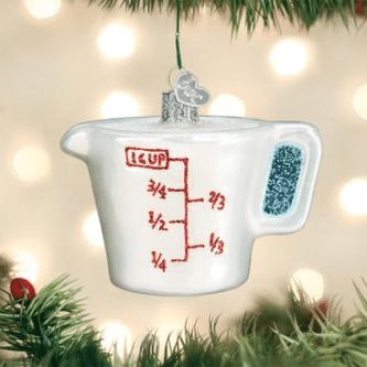 Old World Christmas Blown Glass Measuring Cup Ornament
