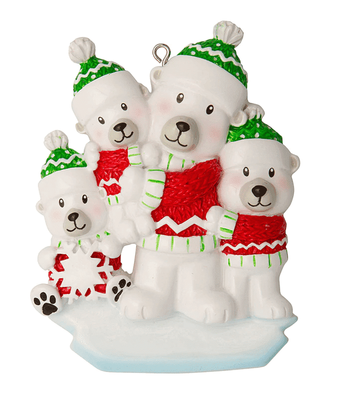 Polar Bear Single Parent Personalized Christmas Ornament Click for More Sizes