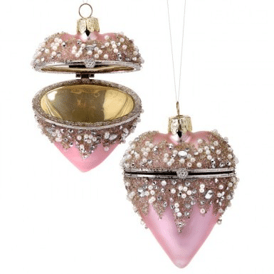 Glass Beaded Heart Locket Ornament