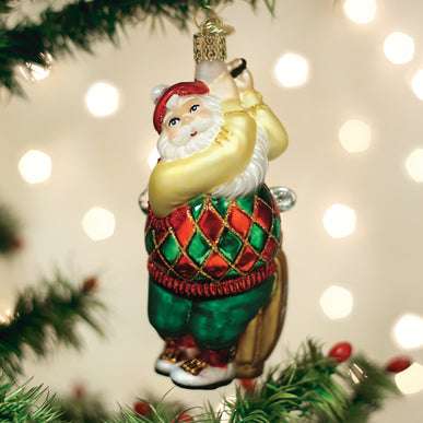 Golfing Santa Ornament Old World Christmas