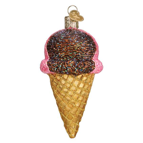 Neapolitan Ice Cream Cone Ornament Old World Christmas