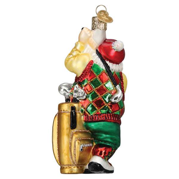 Golfing Santa Ornament Old World Christmas