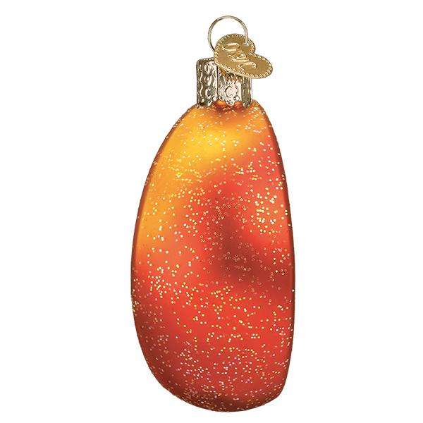 Old World Christmas Blown Glass Peach Slice Ornament