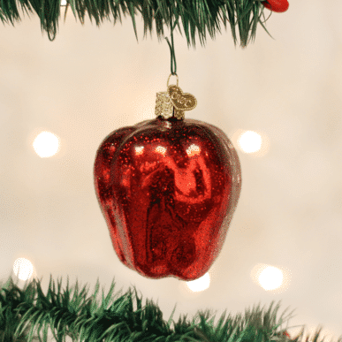 Old World Christmas Blown Glass Red Delicious Apple Ornament