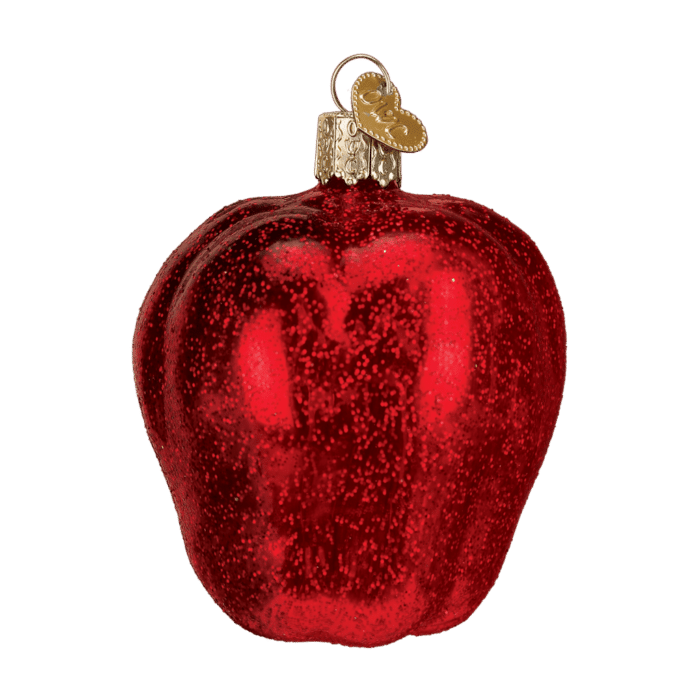 Old World Christmas Blown Glass Red Delicious Apple Ornament