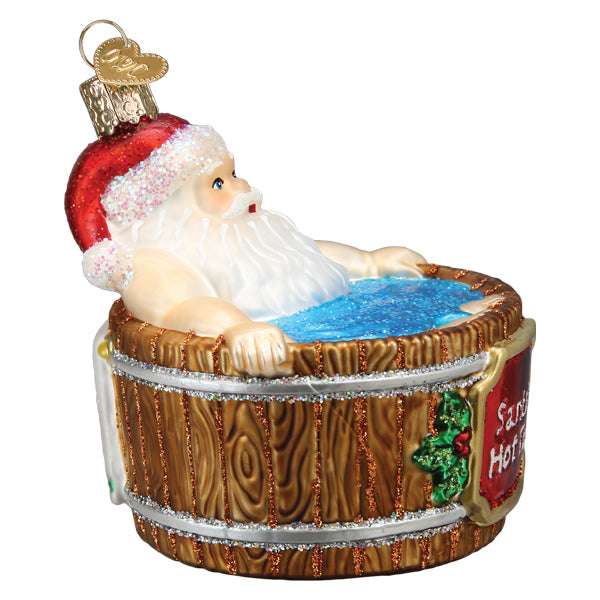 Santas Hot Tub Ornament Old World Christmas