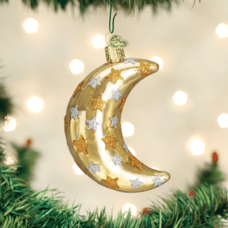 Old World Christmas Blown Glass Celestial Moon Ornament