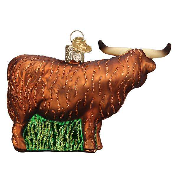 Old World Christmas Blown Glass Highland Cow Ornament