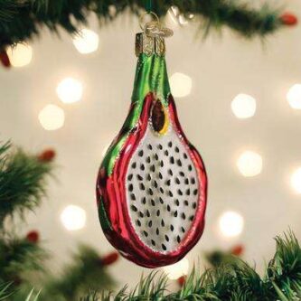 Old World Christmas Blown Glass Dragon Fruit Ornament