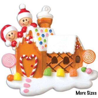 Gingerbread House Family Ornaments Personalized