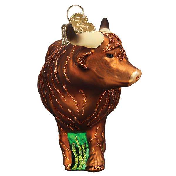 Old World Christmas Blown Glass Highland Cow Ornament