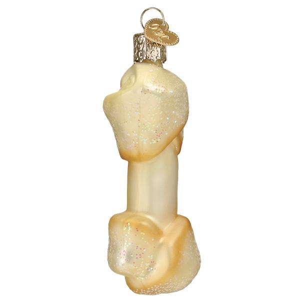 Old World Christmas Blown Glass Rawhide Bone Ornament