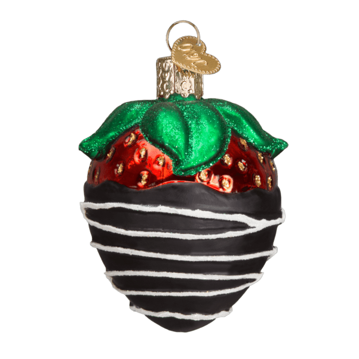 Old World Christmas Blown Glass Chocolate Dipped Strawberry Ornament