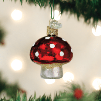 Old World Christmas Blown Glass Lucky Mushroom Ornament