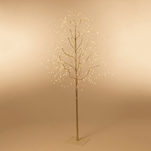 Gold Tree with Warm White Micro LED Lights Two Sizes
