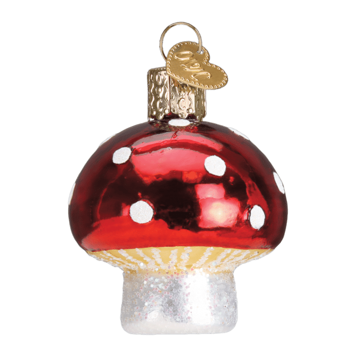 Old World Christmas Blown Glass Lucky Mushroom Ornament
