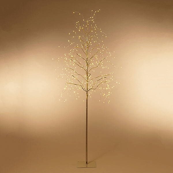 Gold Tree with Warm White Micro LED Lights Two Sizes