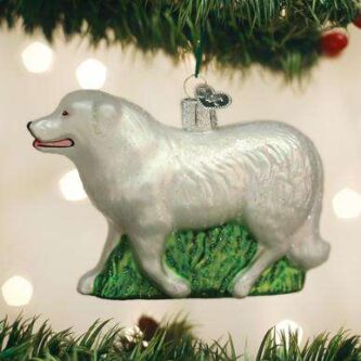 Old World Christmas Blown Glass Great Pyrenees Ornament