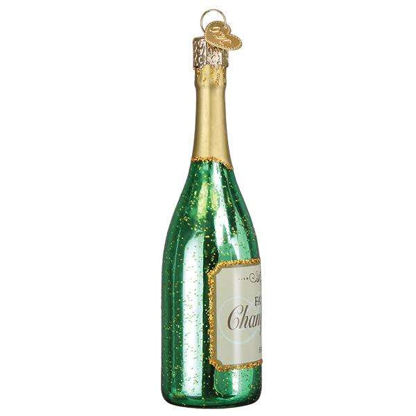 Old World Christmas Blown Glass Champagne Bottle Ornament