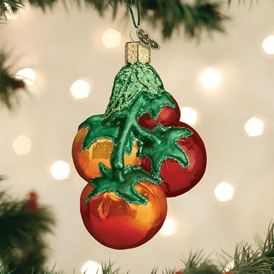 Old World Christmas Blown Glass Tomatoes On Vine Ornament