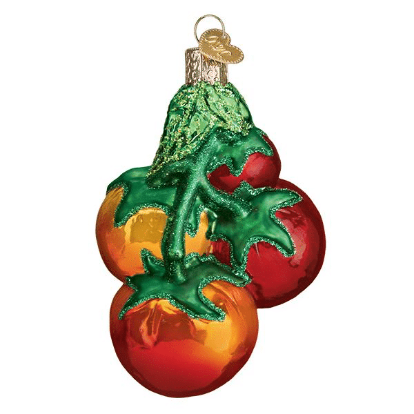 Old World Christmas Blown Glass Tomatoes On Vine Ornament