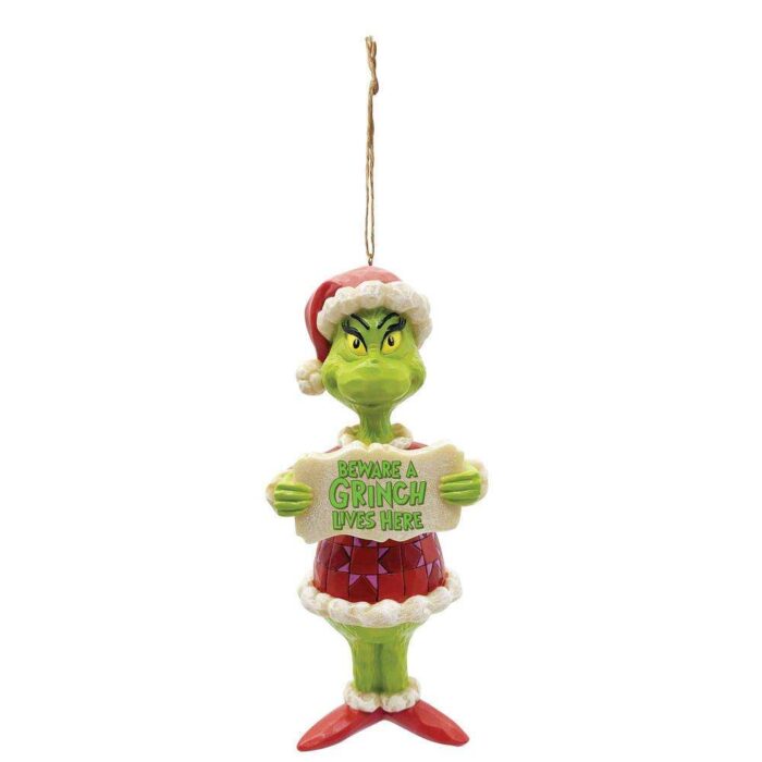 Jim Shore Grinch Beware a Grinch Ornament