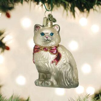 Grey Himalayan Kitty Ornament Old World Christmas