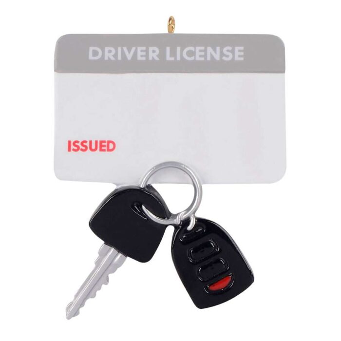 Drivers License with Keys Ornament Personalize