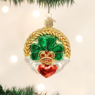 Old World Christmas Blown Glass Claddagh Ornament