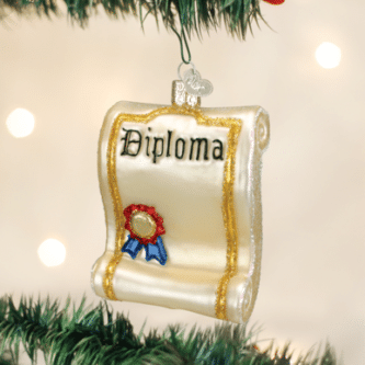 Old World Christmas Blown Glass Diploma Ornament